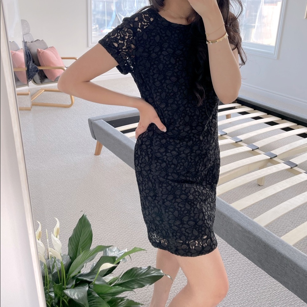 SOLD - Aritzia Talula Black Lace Mini Dress